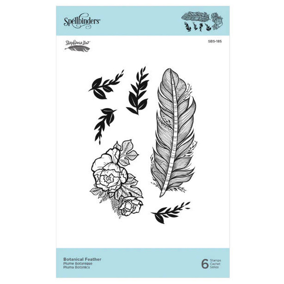 Stempel - Spellbinders - Botanical Feather kwiaty pióro