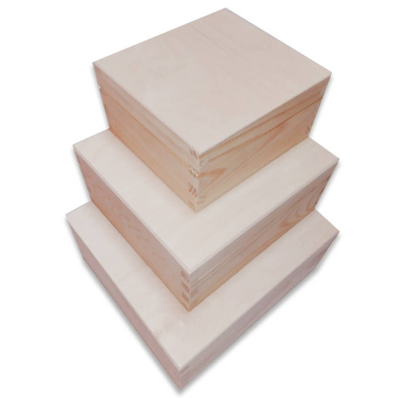 Pudełka drewniane - komplet 3 w 1