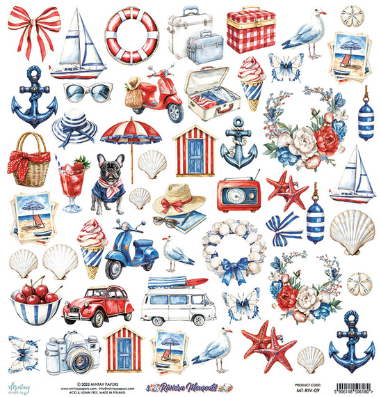 Zestaw papierów do scrapbookingu 30x30 - Mintay - Riviera Moments