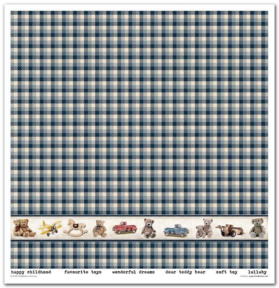 Zestaw papierów do scrapbookingu 30x30 - Childhood memories blue