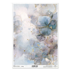 Papier ryżowy do decoupage A4 - dekoracyjne wzory, motywy kwiatowe - R2708 - Itd Collection