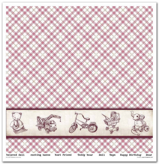 Zestaw papierów do scrapbookingu 30x30 - Childhood memories pink