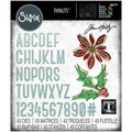 Wykrojnik Sizzix Thinlits - Vault Seasonal Sketch by Tim Holtz  alfabet poinsecja