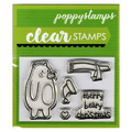 Stempel - Poppystamps - Beary Christmas miś, Boże Narodzenie