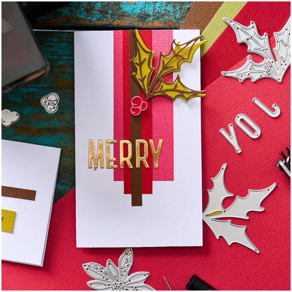 Wykrojnik Sizzix Thinlits - Vault Seasonal Sketch by Tim Holtz alfabet poinsecja