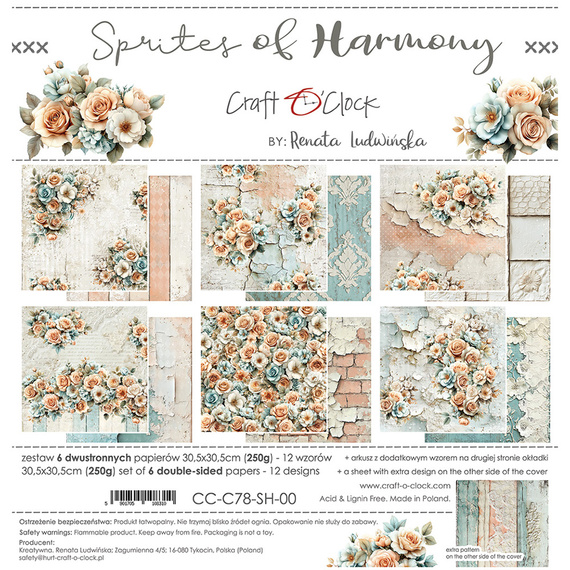 Zestaw papierów do scrapbookingu 30x30 - Craft o'clock - Sprites of Harmony