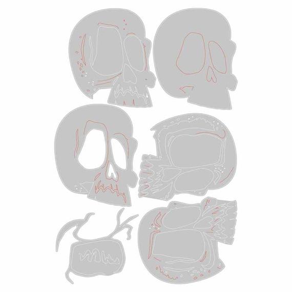 Wykrojnik Sizzix Thinlits - Spencer Colorize by Tim Holtz czaszka