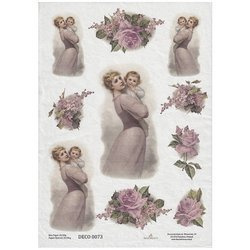 Papier ryżowy A4 - 0073 matka z dzieckiem