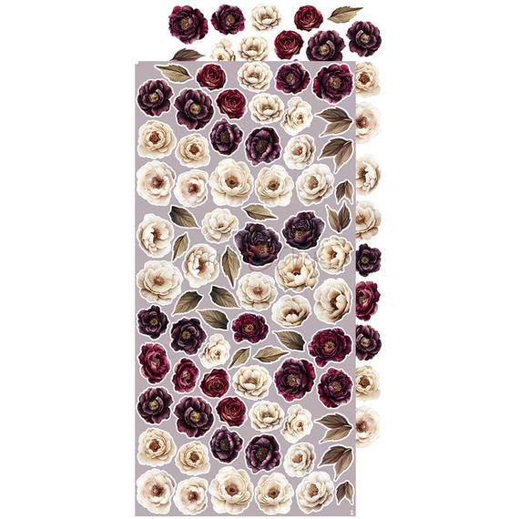 Zestaw dodatków do scrapbookingu - Craft o'clock - Plum & Caramel - Flowers & More