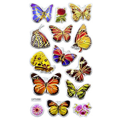 Naklejki miękkie wypukłe motyle mix 14szt