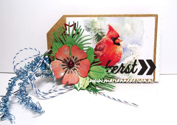 Wykrojnik - Marianne Design - Tiny's Holly - ostrokrzew