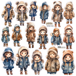 Naklejki - ScrapLove - Winter kids