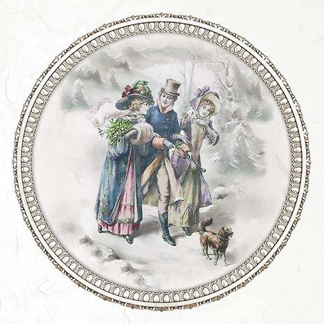 Zestaw papierów ryżowych - ITD RSM061 vintage ramki zima