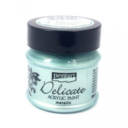 Farba metaliczna Delicate - Pentart - zielone srebro / greenish silver 50ml