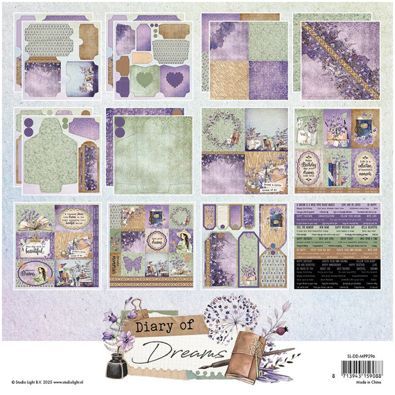 Zestaw papierów do scrapbookingu 20x20 - StudioLight - Envelopes Diary of Dreams