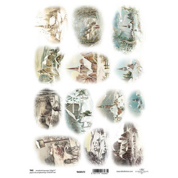 Papier do scrapbookingu A4 - TAG0172 zimowe widoczki