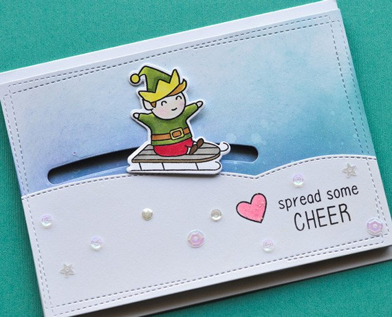 Wykrojnik + stempel - Memory Box - Playtime Elves - zima, elfy