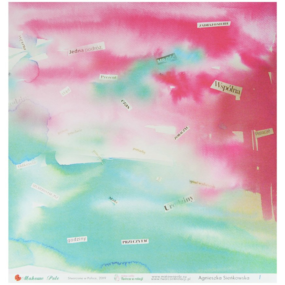 Papier do scrapbookingu 30,5x30,5 - Twórcze w relacji 1-2 - Makowe Pole