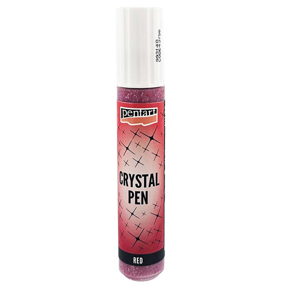 Pasta crystal brokatowa czerwona 30ml w pisaku - Pentart