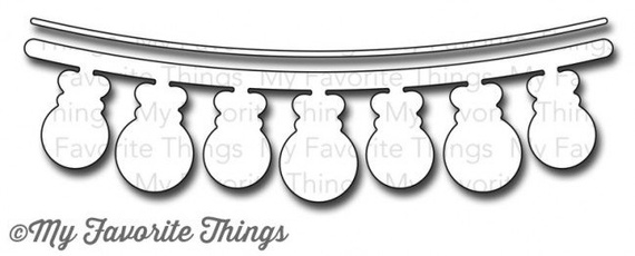 Wykrojnik - Die-namics - Ornament Banner łańcuch z bombkami