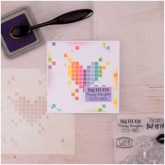 Folder do embossingu - Nellie's Choice - EF3D109 serce pixel