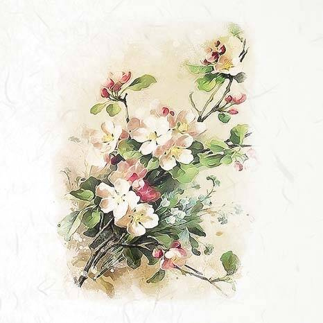 Zestaw papierów ryżowych - ITD RSM074 żonkile, narcyzy, margerytki