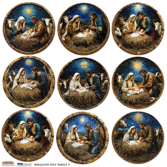 Naklejki papierowe - ScrapLove - Medallion Holy Family 2 - Święta Rodzina 2