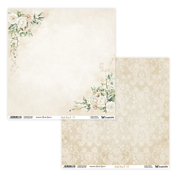 Papier do scrapbookingu 30x30 - ScrapAndMe - Simple Story 4 01/02