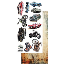 Papier do scrapbookingu 15x30 -  Alchemy of Art - Samochody