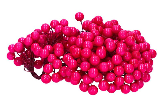 Jarzębina dekoracyjna różowa na druciku - 1 gałązka