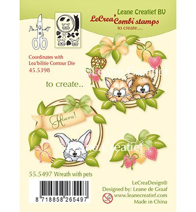 Stempel - Leane - Wreath with pets wianek ze zwierzątkami