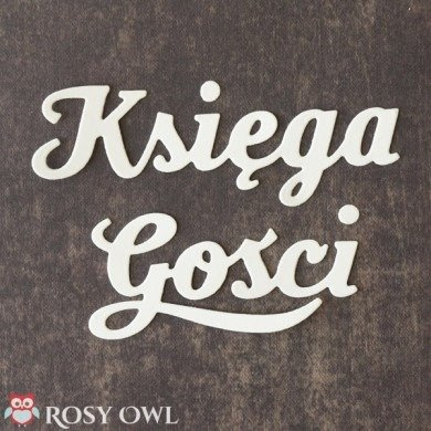 Wykrojnik - Rosy Owl - Księga Gości - napis