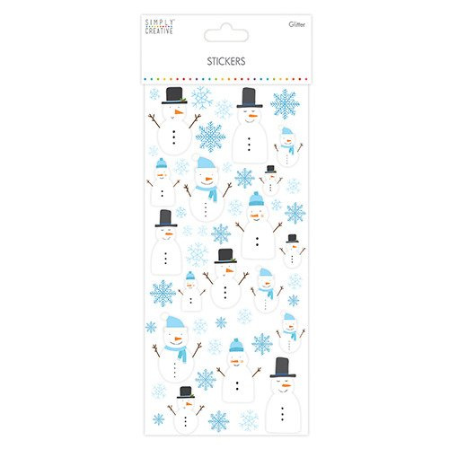 Naklejki z brokatem - Simply Creative - Snowmen - bałwanki
