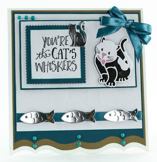 Wykrojnik + stempel - Tonic Studios - Dinners Up - miska, ryba, kość