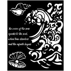 Szablon 3D 20x25cm - Stamperia - Silent Sea fala i muszle