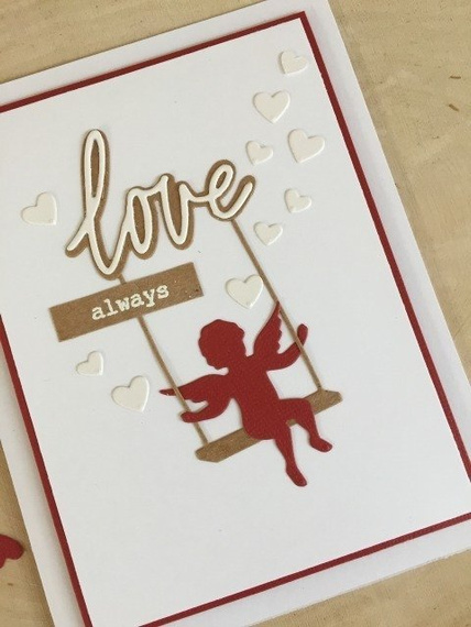 Wykrojnik - Memory Box - Cupid with Swan amorek na huśtawce