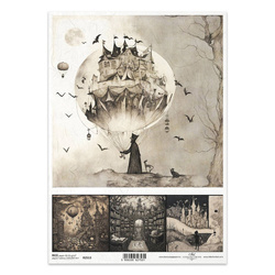 Papier ryżowy do decoupage A4 - tajemnicze scenerie zamek - R2513 - Itd Collection