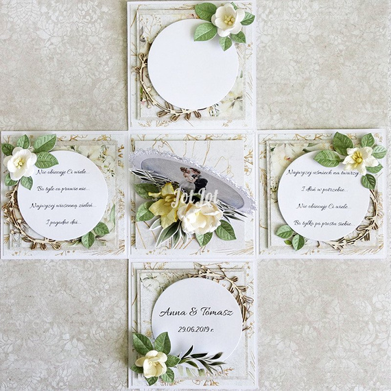 Pudełko exploding box różowe 10x10x10 - Rzeczy z papieru