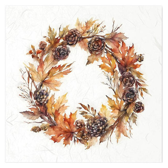 Zestaw papierów ryżowych - jesienne wiasnki szyszki jarzębina - RSM151 - Itd Collection