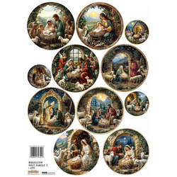 Papier ryżowy A4 - Scraplove - Medallion Holy Family 3 - Medaliony Święta Rodzina