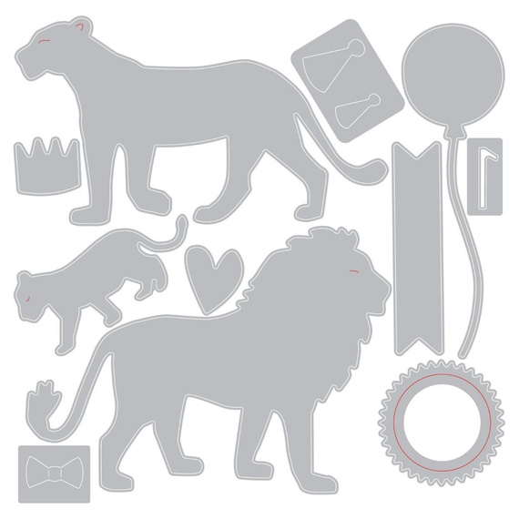 Wykrojnik Sizzix Thinlits - Party Cats - zwierzęta urodzinowe