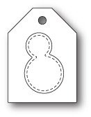 Wykrojnik - Poppystamps - Snowman Taglet - tag z bałwankiem