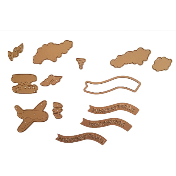 Wykrojnik do papieru - Candy Christmas - Samolot - Stamperia