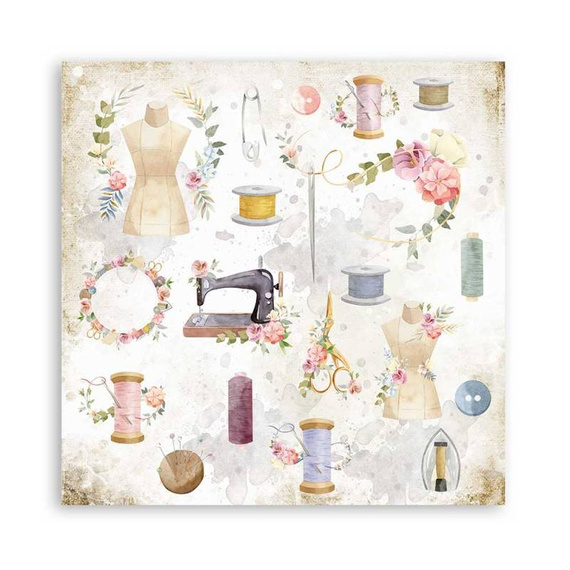 Zestaw papierów do scrapbookingu 30x30 - Stamperia - Romantic Threads