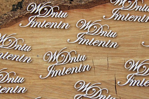 Tekturka - W Dniu Imienin zestaw słów połączonych - Scrapiniec