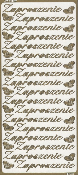 Naklejka ozdobna Zaproszenie duże złote