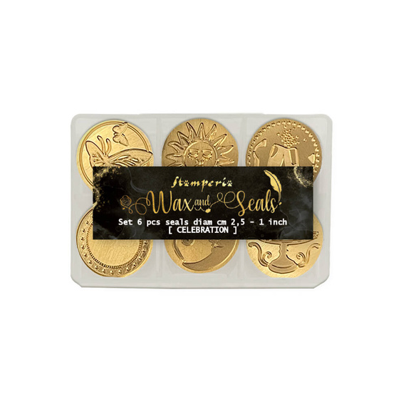 Zestaw pieczęci do wosku - Wax And Seals - Celebration - Stamperia