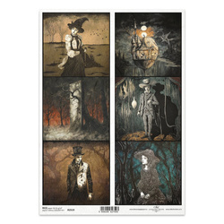 Papier ryżowy do decoupage A4 - mroczne postacie - R2519 - Itd Collection