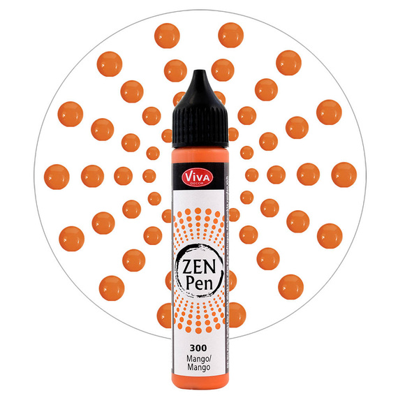 Farba z aplikatorem do robienia kropek Zen Pen - Viva Decor - Mango