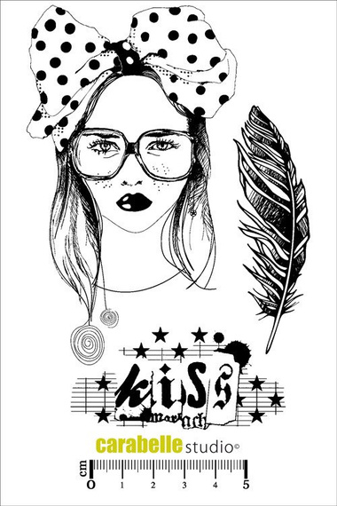 Stempel A6 - Carabelle Studio - Kiss kobieta piórko